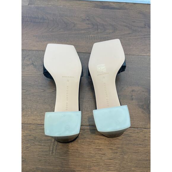 Good American Black and Clear Block Heel Sandals - Picture 9 of 9